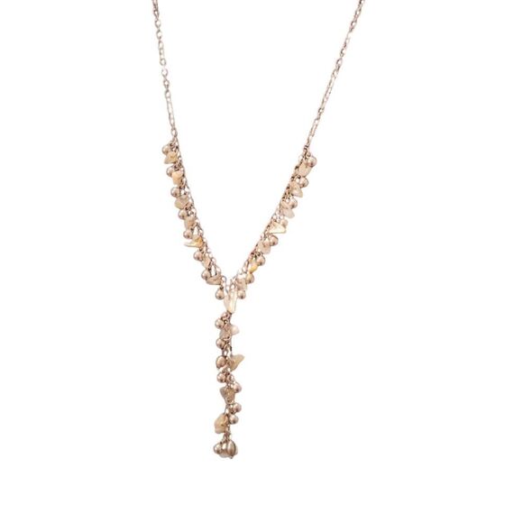 Silver-tone Pearl & Bead Cluster Lariat Necklace (NWOT) - Picture 6 of 9